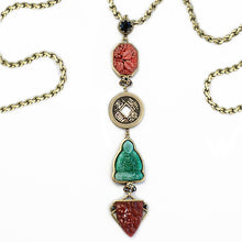 Load image into Gallery viewer, Chinese Jade Glass Buddha Deco Y Necklace N1566 - Sweet Romance Wholesale