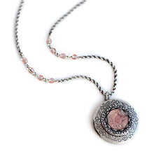 Load image into Gallery viewer, Rosaline Art Glass Silver Locket N1574 - Sweet Romance Wholesale
