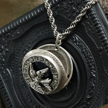 Load image into Gallery viewer, Swallow In Flight Silver Locket - Sweet Romance Wholesale