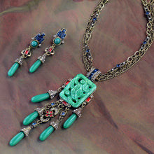 Load image into Gallery viewer, Art Deco Vintage Jade Glass Earrings E9522 - Sweet Romance Wholesale