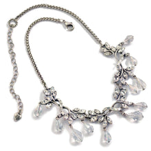 Load image into Gallery viewer, Silver Vintage Crystal Statement Necklace - Sweet Romance Wholesale