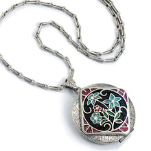 Load image into Gallery viewer, French Enamel Locket Silver and Gold - Sweet Romance Wholesale