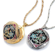 Load image into Gallery viewer, French Enamel Locket Silver and Gold - Sweet Romance Wholesale