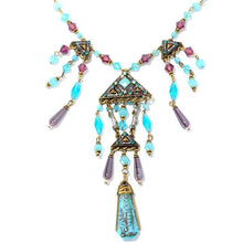 Load image into Gallery viewer, Aqua Pyramid Necklace N655 - Sweet Romance Wholesale