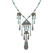 Load image into Gallery viewer, Aqua Pyramid Necklace N655 - Sweet Romance Wholesale