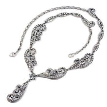 Load image into Gallery viewer, Art Deco Silver Plume Vintage Wedding Necklace N669 - Sweet Romance Wholesale