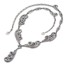 Load image into Gallery viewer, Art Deco Silver Plume Vintage Wedding Necklace N669 - Sweet Romance Wholesale