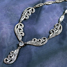 Load image into Gallery viewer, Art Deco Silver Plume Vintage Wedding Necklace N669 - Sweet Romance Wholesale