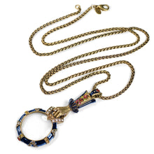 Load image into Gallery viewer, Art Deco Enamel Magnifying Glass Necklace N825 - Sweet Romance Wholesale