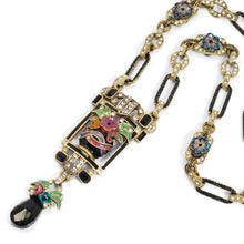 Load image into Gallery viewer, Art Deco Enamel Flower Vase Necklace - Sweet Romance Wholesale