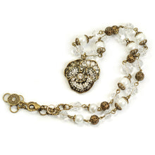 Load image into Gallery viewer, Pave Pansy and Pearls Necklace N922 - Sweet Romance Wholesale