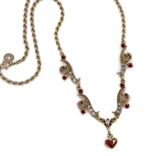 Load image into Gallery viewer, Garnet Hearts Necklace &amp; Earring Set - Sweet Romance Wholesale