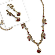 Load image into Gallery viewer, Garnet Hearts Necklace SR_N947 - Sweet Romance Wholesale