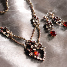 Load image into Gallery viewer, Victorian Garnet Sweetheart Necklace N958 - Sweet Romance Wholesale