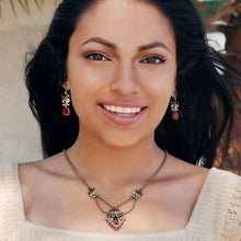 Load image into Gallery viewer, Victorian Garnet Sweetheart Necklace N958 - Sweet Romance Wholesale