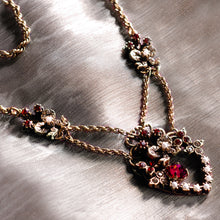 Load image into Gallery viewer, Victorian Garnet Sweetheart Necklace N958 - Sweet Romance Wholesale