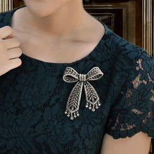 Load image into Gallery viewer, Art Deco Crystal Bow Brooch Pin P219 - Sweet Romance Wholesale