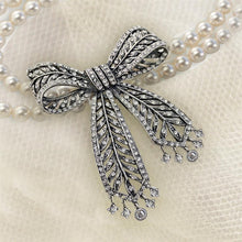 Load image into Gallery viewer, Art Deco Crystal Bow Brooch Pin P219 - Sweet Romance Wholesale