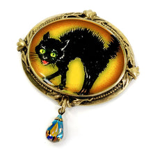 Load image into Gallery viewer, Black Cat Retro Halloween Pin - Sweet Romance Wholesale