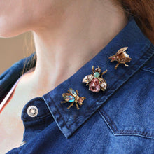 Load image into Gallery viewer, Set of 3 Vintage Bee Pins Opal Pastels P5280 - Sweet Romance Wholesale