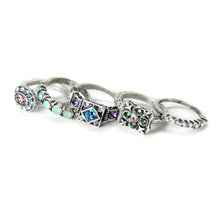 Load image into Gallery viewer, Set of 5 Italian Renaissance Stacking Rings - Sweet Romance Wholesale