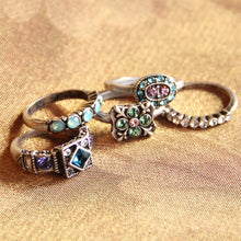 Load image into Gallery viewer, Set of 5 Italian Renaissance Stacking Rings - Sweet Romance Wholesale