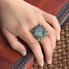 Load image into Gallery viewer, Square Glass Tile Ring - Sweet Romance Wholesale
