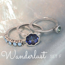 Load image into Gallery viewer, Set of 3 Vintage Flower Crystal Stack Rings R565 - Sweet Romance Wholesale