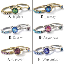 Load image into Gallery viewer, Set of 3 Vintage Flower Crystal Stack Rings R565 - Sweet Romance Wholesale