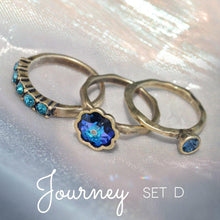 Load image into Gallery viewer, Set of 3 Vintage Flower Crystal Stack Rings R565 - Sweet Romance Wholesale