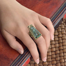 Load image into Gallery viewer, Blue Goddess Vintage Egyptian Ring R568 - Sweet Romance Wholesale