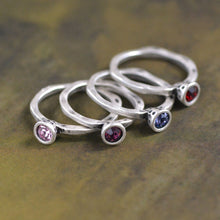 Load image into Gallery viewer, Swarovski Crystal Solitaire Birthstone Stacking Rings - Sweet Romance Wholesale