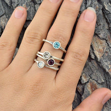 Load image into Gallery viewer, Swarovski Crystal Solitaire Birthstone Stacking Rings - Sweet Romance Wholesale