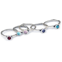 Load image into Gallery viewer, Swarovski Crystal Solitaire Birthstone Stacking Rings - Sweet Romance Wholesale
