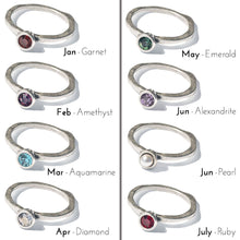 Load image into Gallery viewer, Swarovski Crystal Solitaire Birthstone Stacking Rings - Sweet Romance Wholesale
